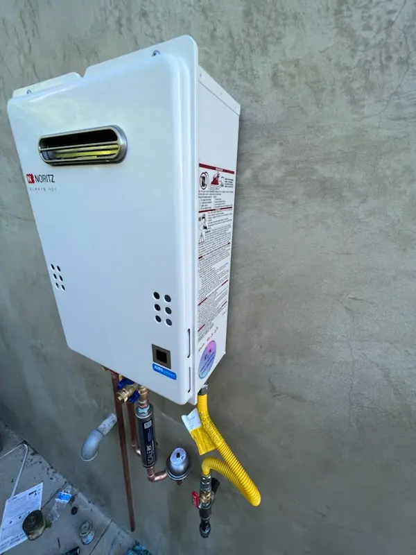 Tankless water heater installation for Pace homes